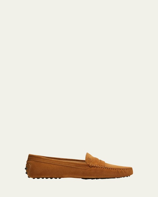 Suede Driver Penny Loafers